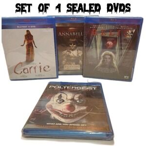 Scary Halloween Movies Lot Of 4 Blue-ray Poltergeist Carrie Relic Annabelle